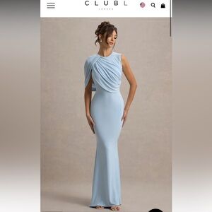 Club L London One Shoulder Light Blue Dress